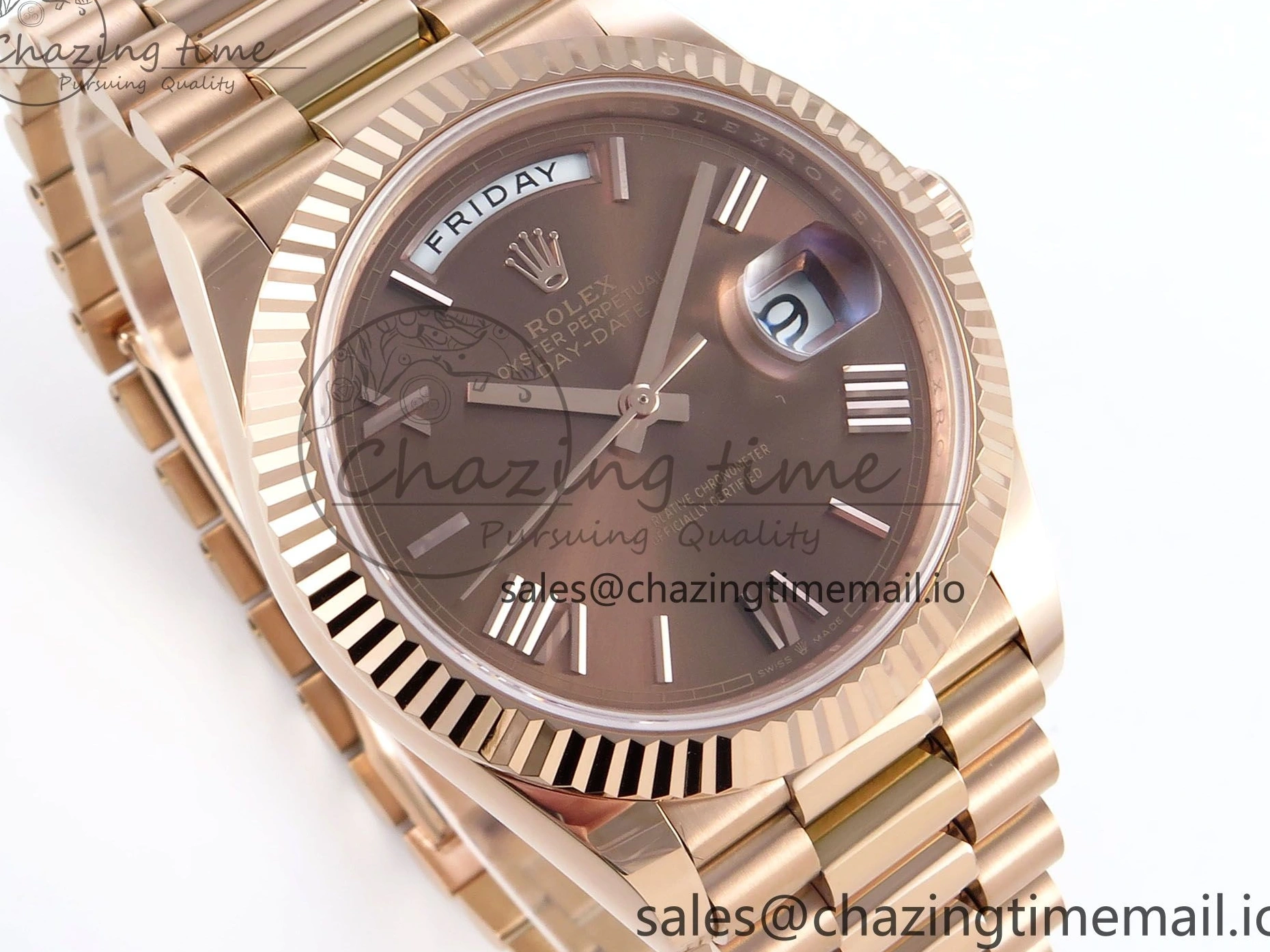 MiroTime 0119 Day Date 40 RG 228235 Noob 1:1 Best Edition Brown Roman Dial on President Bracelet A2836 (Gain Weight) UrbanChic 794